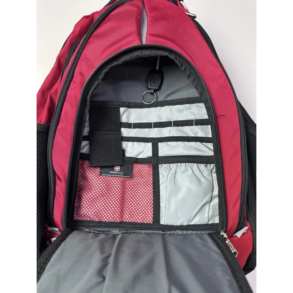 Swiss Gear‎ by Wenger Red & Blk Laptop Travel Back Pack in Great Condition 3j